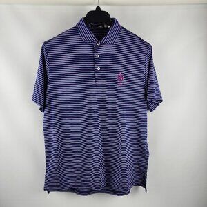 RLX Ralph Lauren Mens Large Multi Golf Polo Striped Chest Logo